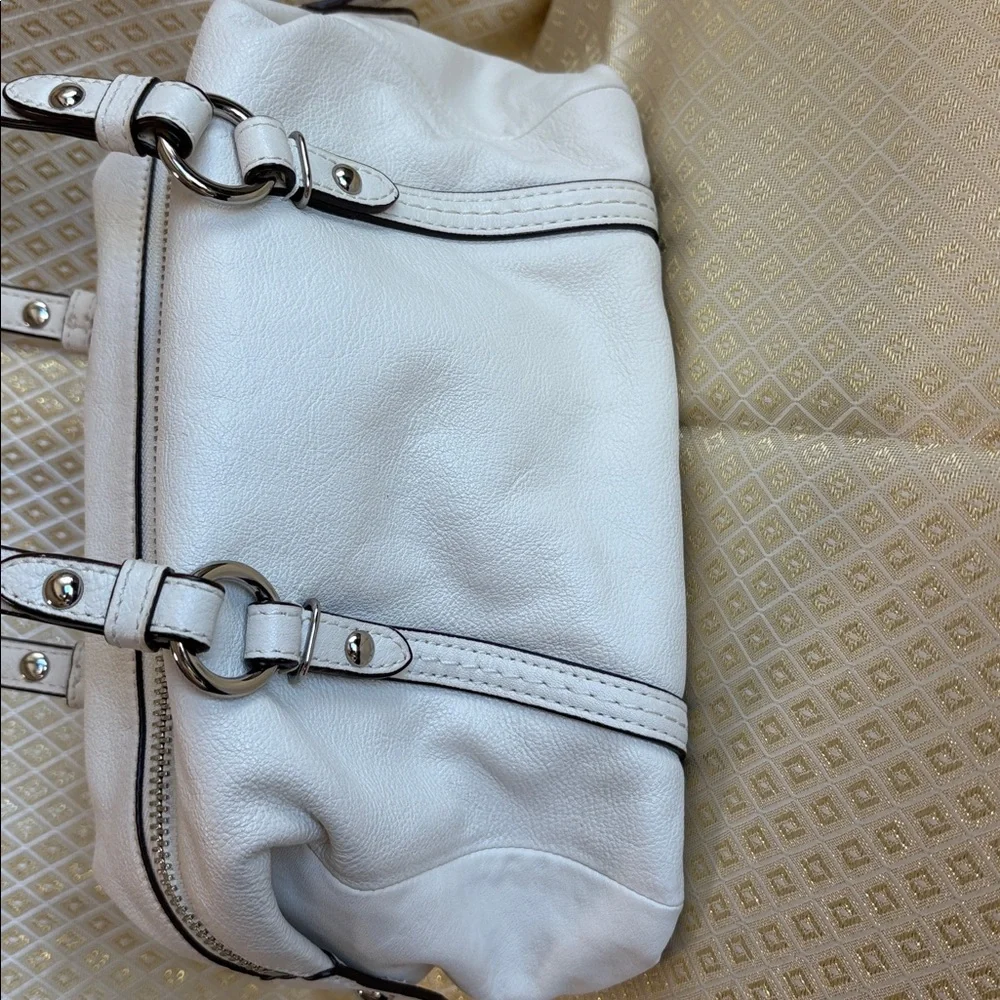 Coach White Leather Satchel purse bag 9”x 6”4 1/2” - Picture 6 of 11